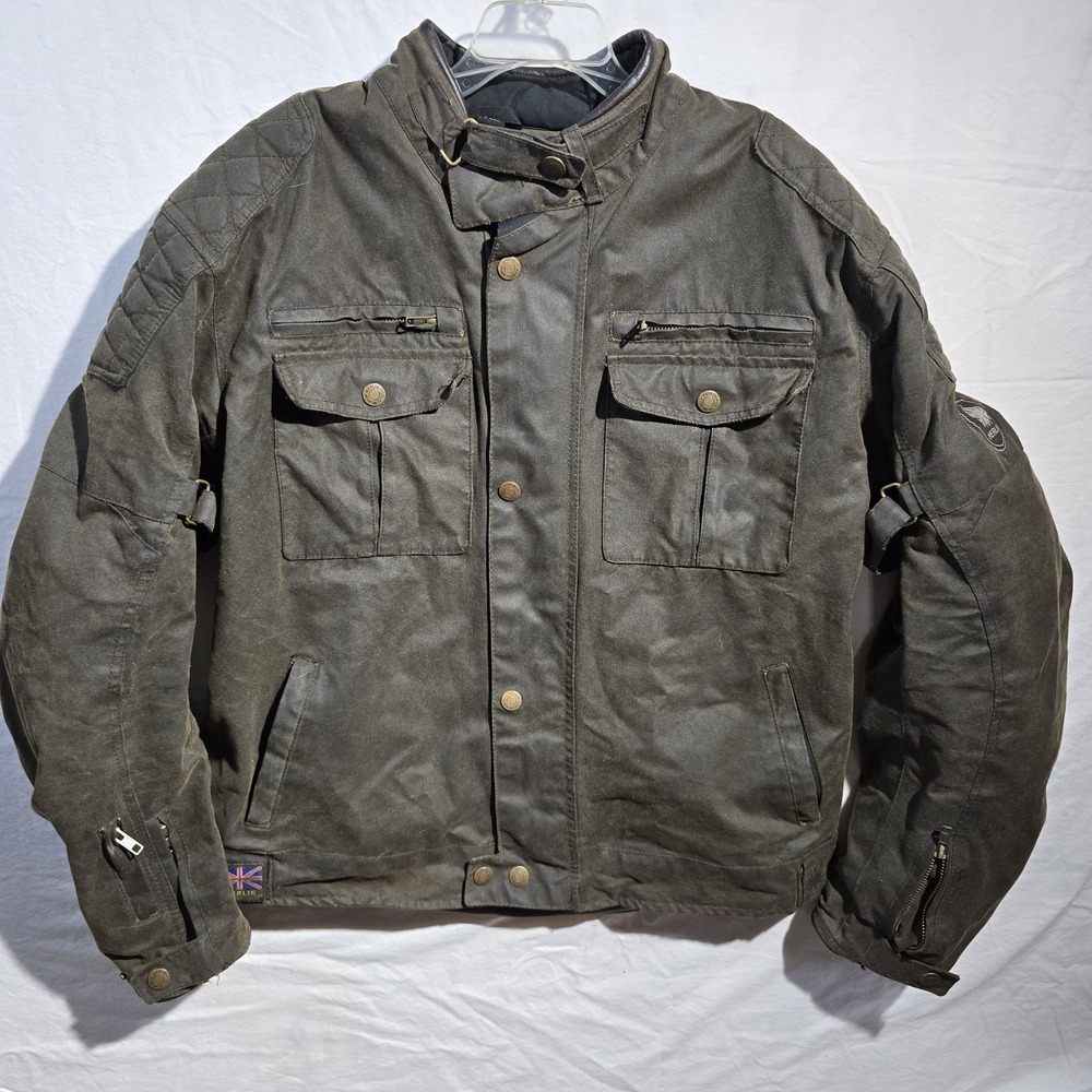 Merlin Heritage Collection Wax Cotton Motorcycle Bike Jacket Armour XLarge